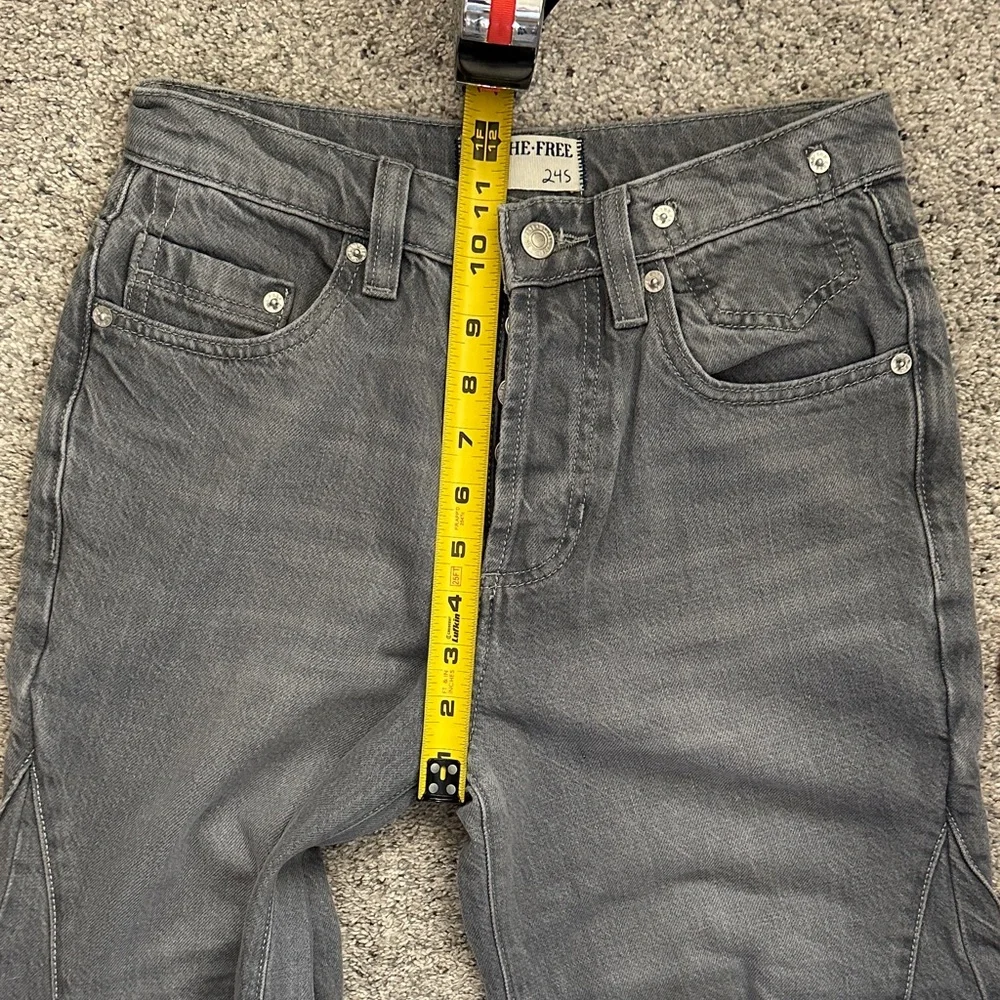 New Free People Eden High Slouchy Flare Jeans ~ Diamond Gray - Picture 8 of 11